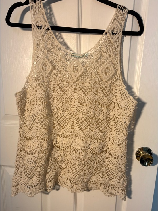 Maurices Tops - Maurices Cream Crochet Tank Top